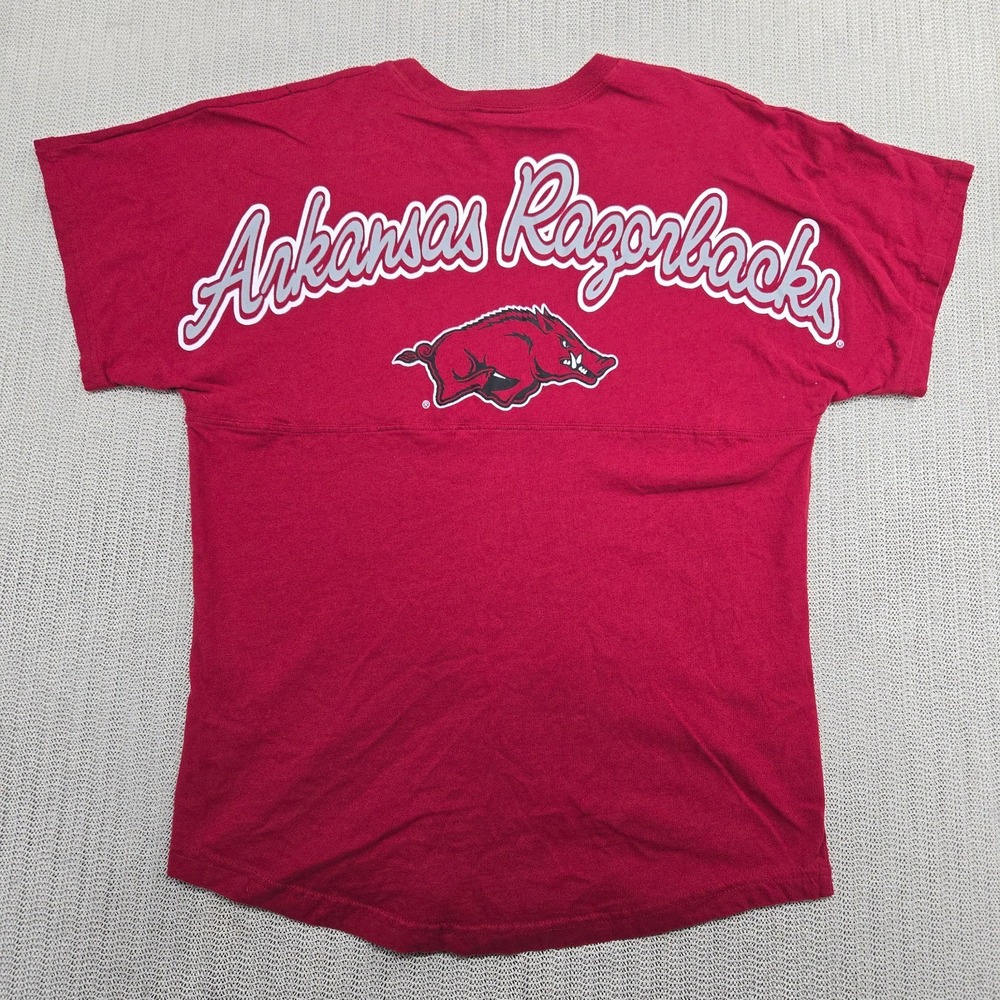 Arkansas Razorbacks Shirt Womens Small Spirit Jersey Style Graphic SEC Football